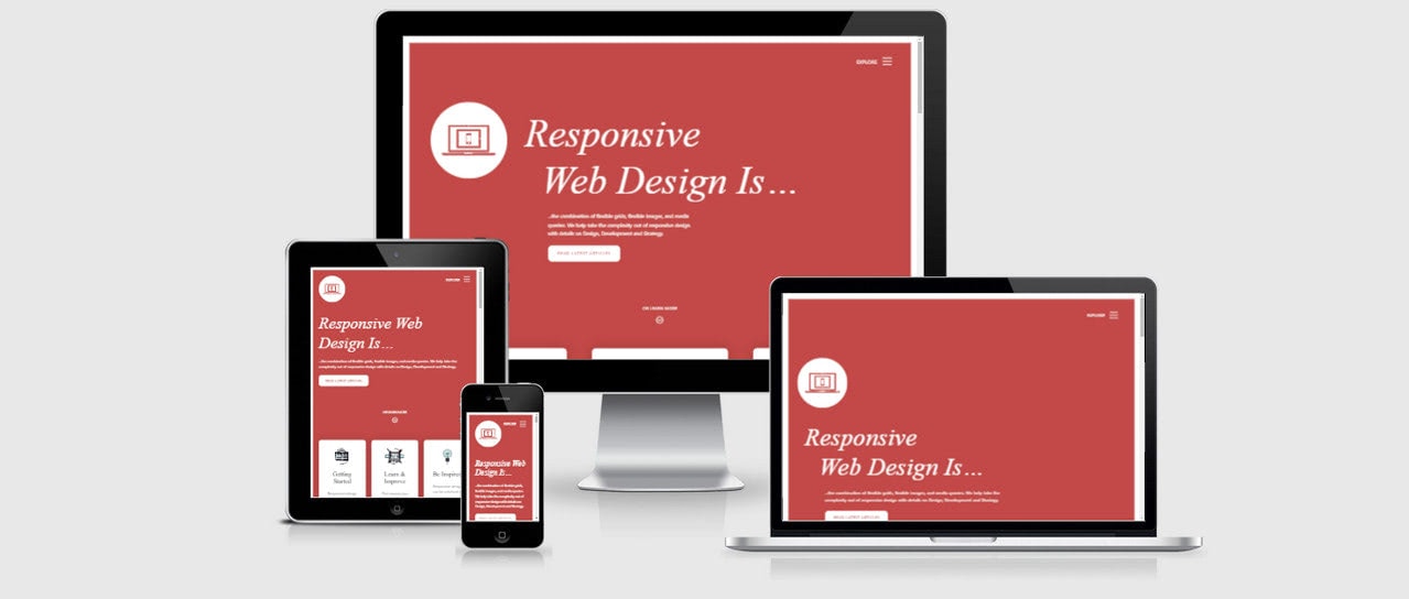 Responsive web design displaying perfectly on desktop, tablet, and mobile devices